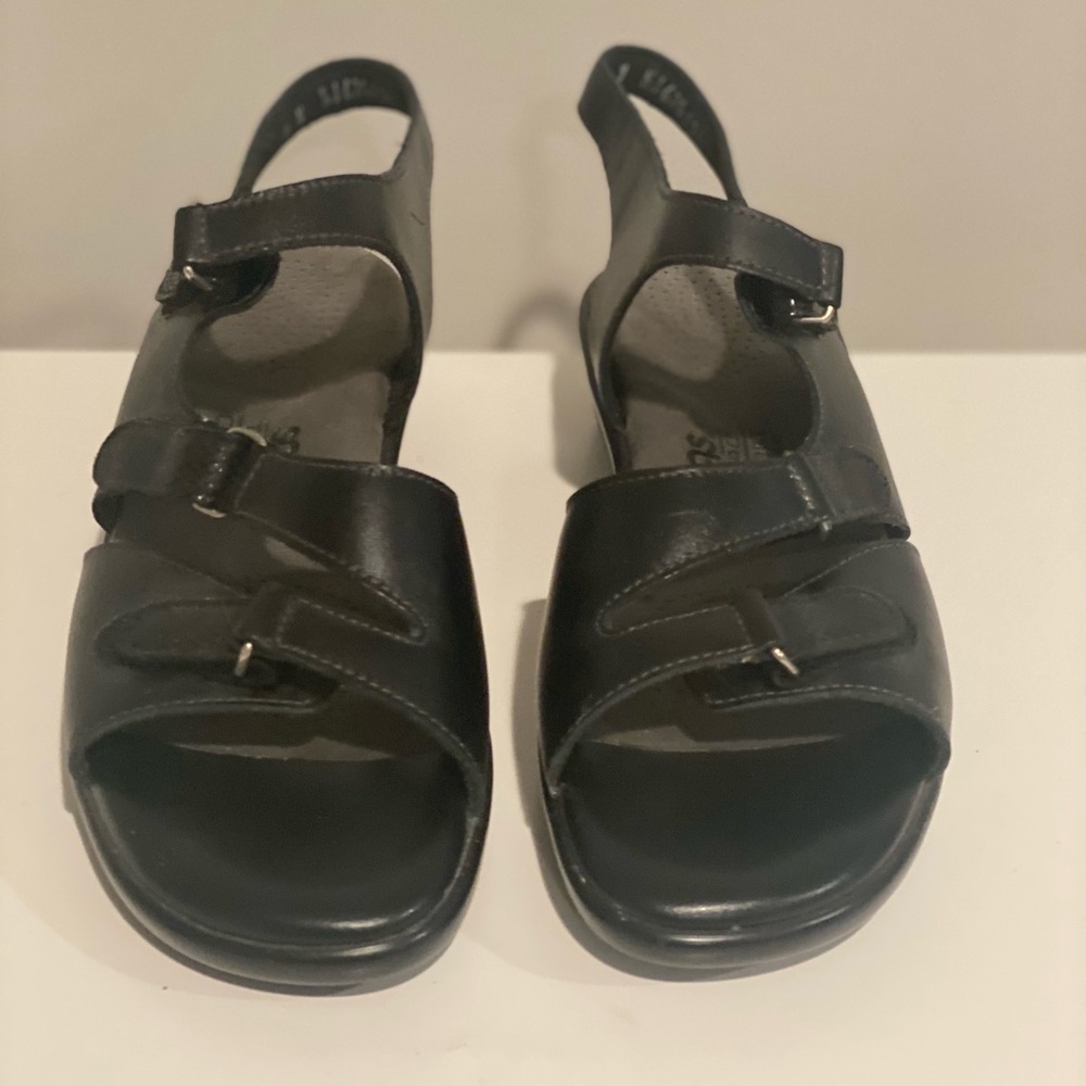 SAS 9 N Tabby Slingback Sandal Black Velcro comfort orthopedic